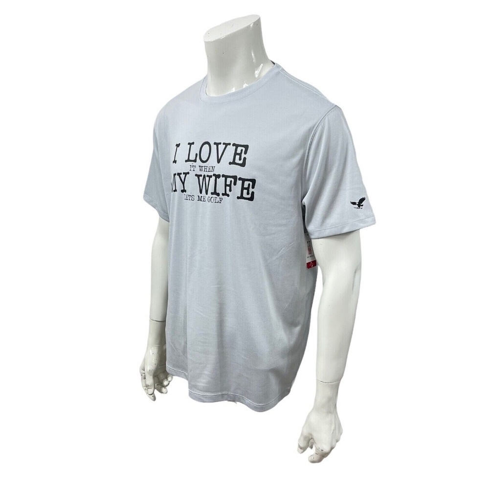 Golf America Super Flex UPF Moisture Wicking Gray Crew T Shirt Mens Large